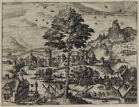 TvB G 0544
<br/>
Vergezicht bij een boom (uit een serie van 16 "landschappen")
<br/>
<em>Cock, Hieronymus (1510 - 1570)</em>